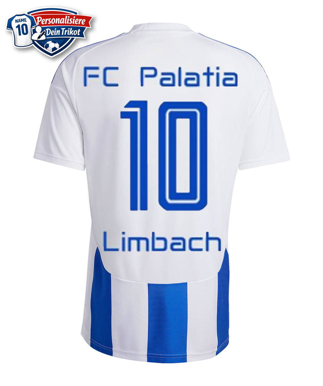 Trikot, Fußballtrikot, Nummer-10, Weiß, Blau