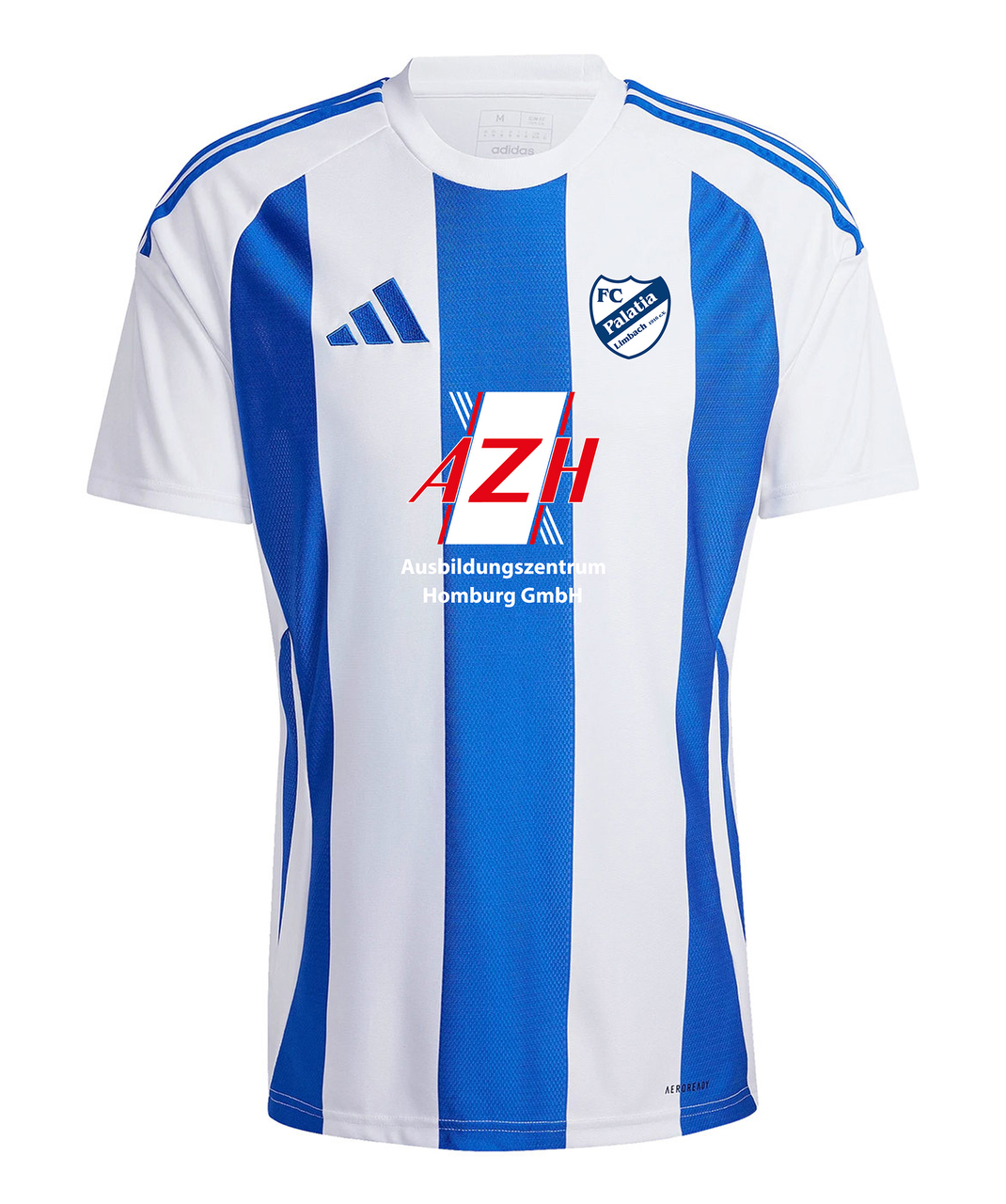 Stricktrikot, Sporttrikot, Fußballtrikot, Blau-Weiß, Logo-Aufdruck