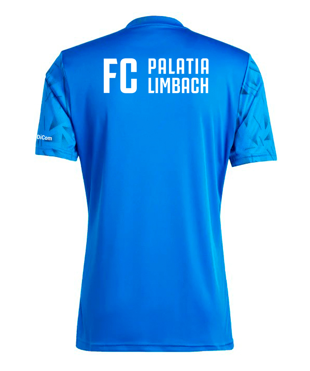 T-Shirt, Kurzarm, Uni blau, Sportshirt, Rückendruck