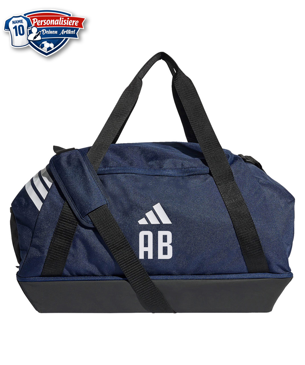 Sporttasche, Dunkelblau, Tragegurte, Reissverschluss, Gepolsterte Bodenplatte