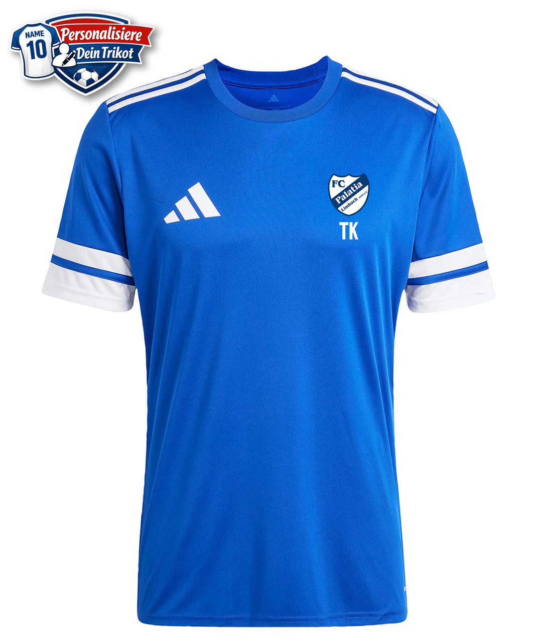 Fußballtrikot, Kurzarm, blau, AdidasLogo, TK